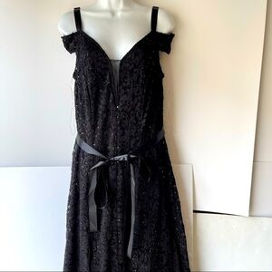 Candalite Women's Plus Size Black Sequin Dress Formal Cocktail Prom Dress, 1X